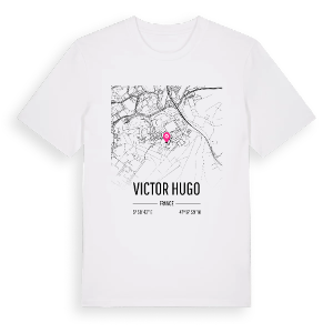 Victor Hugo karta t-shirt – ekologisk bomull t-shirt från Pinshirt