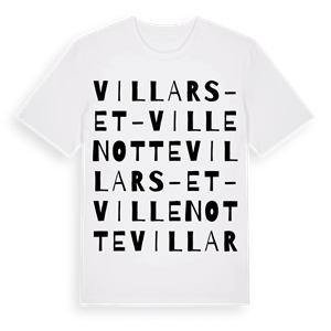 Villars-et-Villenotte ordlek t-shirt – ekologisk bomull t-shirt från Pinshirt