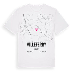 Villeferry karta t-shirt – ekologisk bomull t-shirt från Pinshirt