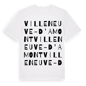 Villeneuve-d'Amont ordlek t-shirt – ekologisk bomull t-shirt från Pinshirt