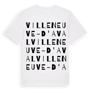Villeneuve-d'Aval ordlek t-shirt – ekologisk bomull t-shirt från Pinshirt