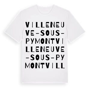 Villeneuve-sous-Pymont ordlek t-shirt – ekologisk bomull t-shirt från Pinshirt