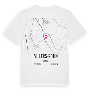 Villers-Rotin karta t-shirt – ekologisk bomull t-shirt från Pinshirt