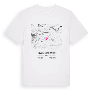Villers-Saint-Martin karta t-shirt – ekologisk bomull t-shirt från Pinshirt