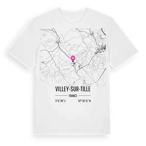 Villey-sur-Tille karta t-shirt – ekologisk bomull t-shirt från Pinshirt