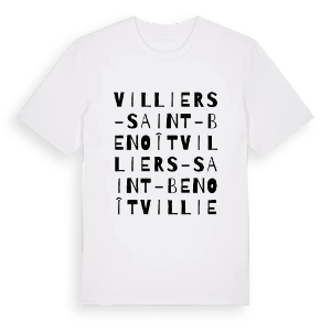 Villiers-Saint-Benoît ordlek t-shirt – ekologisk bomull t-shirt från Pinshirt