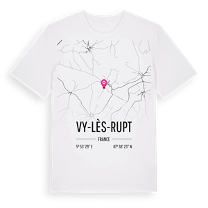 Vy-lès-Rupt karta t-shirt – ekologisk bomull t-shirt från Pinshirt