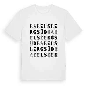 Babelsberg Süd ordlek t-shirt – ekologisk bomull t-shirt från Pinshirt