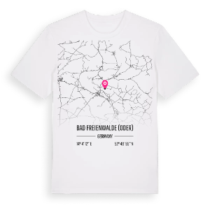 Bad Freienwalde (Oder) karta t-shirt – ekologisk bomull t-shirt från Pinshirt