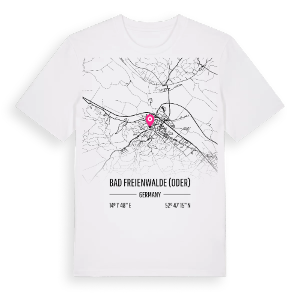 Bad Freienwalde (Oder) karta t-shirt – ekologisk bomull t-shirt från Pinshirt