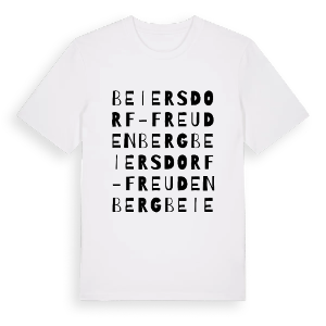 Beiersdorf-Freudenberg ordlek t-shirt – ekologisk bomull t-shirt från Pinshirt