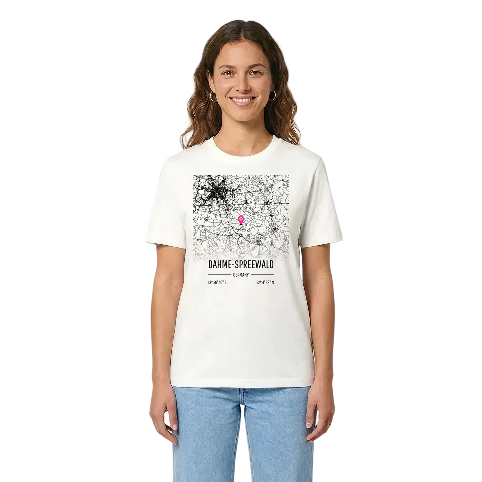 Dahme-Spreewald karta t-shirt – White, i miljö