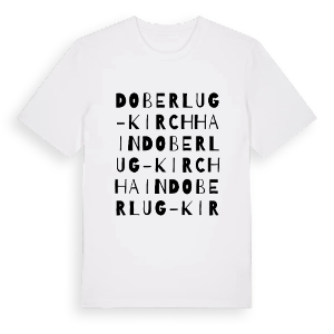 Doberlug-Kirchhain ordlek t-shirt – ekologisk bomull t-shirt från Pinshirt
