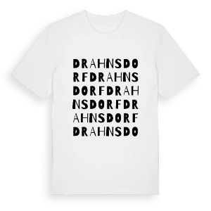 Drahnsdorf ordlek t-shirt – ekologisk bomull t-shirt från Pinshirt