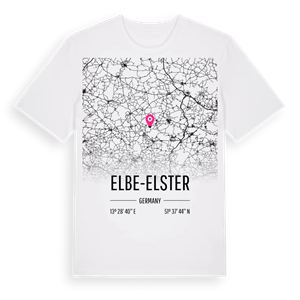 Elbe-Elster karta t-shirt – ekologisk bomull t-shirt från Pinshirt