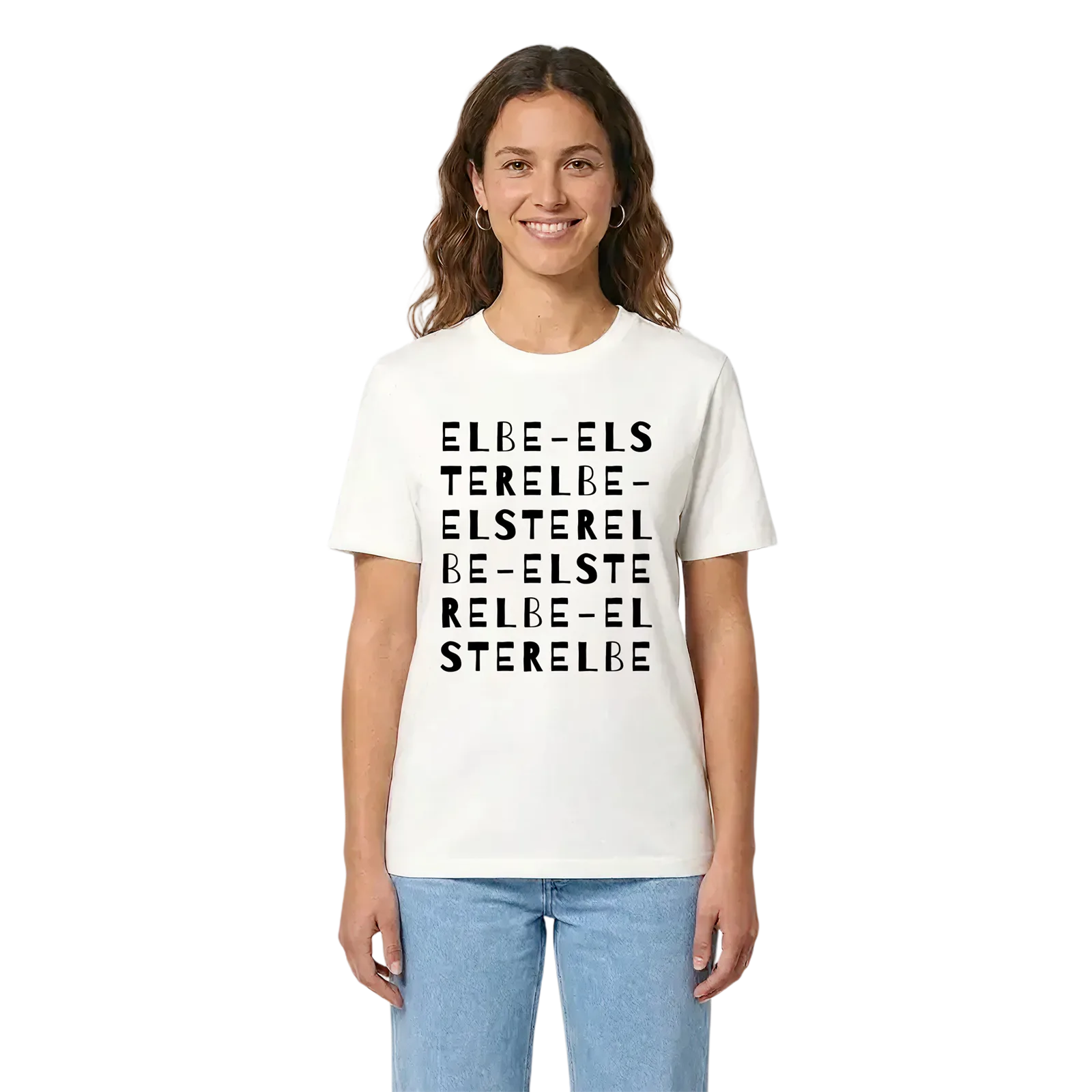 Elbe-Elster ordlek t-shirt – White, i miljö