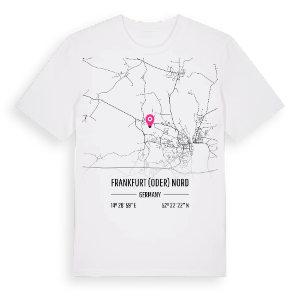 Frankfurt (Oder) Nord karta t-shirt – ekologisk bomull t-shirt från Pinshirt