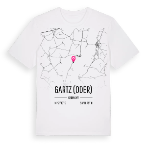 Gartz (Oder) karta t-shirt – ekologisk bomull t-shirt från Pinshirt