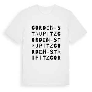 Gorden-Staupitz ordlek t-shirt – ekologisk bomull t-shirt från Pinshirt