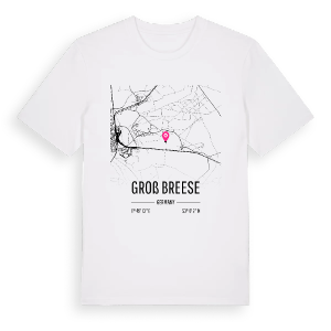 Groß Breese karta t-shirt – ekologisk bomull t-shirt från Pinshirt