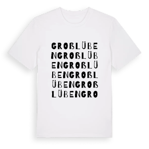 Groß Lüben ordlek t-shirt – ekologisk bomull t-shirt från Pinshirt