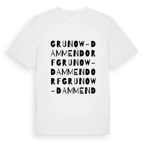 Grunow-Dammendorf ordlek t-shirt – ekologisk bomull t-shirt från Pinshirt