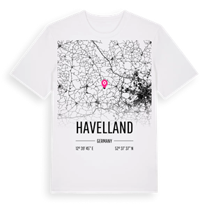 Havelland karta t-shirt – ekologisk bomull t-shirt från Pinshirt