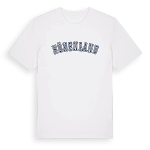 Höhenland college t-shirt – ekologisk bomull t-shirt från Pinshirt