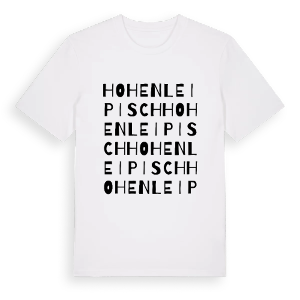 Hohenleipisch ordlek t-shirt – ekologisk bomull t-shirt från Pinshirt