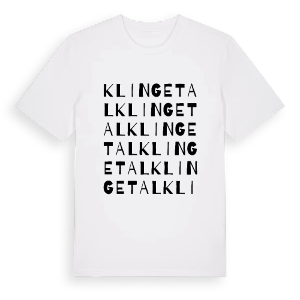 Klingetal ordlek t-shirt – ekologisk bomull t-shirt från Pinshirt