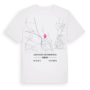 Lebuser Vorstadt, Nord, Frankfurt (Oder) karta t-shirt – ekologisk bomull t-shirt från Pinshirt