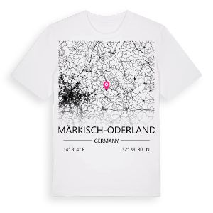 Märkisch-Oderland karta t-shirt – ekologisk bomull t-shirt från Pinshirt
