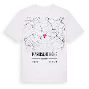 Märkische Höhe karta t-shirt – ekologisk bomull t-shirt från Pinshirt