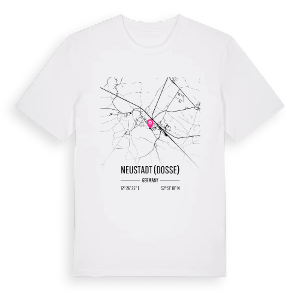 Neustadt (Dosse) karta t-shirt – ekologisk bomull t-shirt från Pinshirt