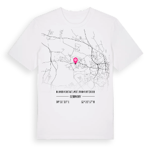 Nuhnen Vorstadt, West, Frankfurt (Oder) karta t-shirt – ekologisk bomull t-shirt från Pinshirt