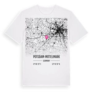 Potsdam-Mittelmark karta t-shirt – ekologisk bomull t-shirt från Pinshirt