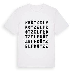 Prötzel ordlek t-shirt – ekologisk bomull t-shirt från Pinshirt