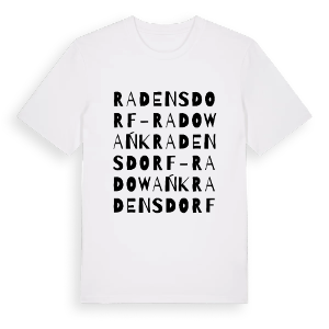 Radensdorf - Radowańk ordlek t-shirt – ekologisk bomull t-shirt från Pinshirt