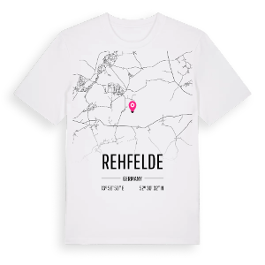 Rehfelde karta t-shirt – ekologisk bomull t-shirt från Pinshirt