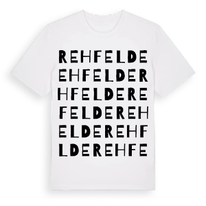 Rehfelde ordlek t-shirt – ekologisk bomull t-shirt från Pinshirt