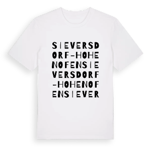 Sieversdorf-Hohenofen ordlek t-shirt – ekologisk bomull t-shirt från Pinshirt