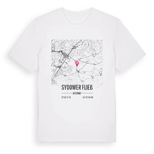 Sydower Fließ karta t-shirt – ekologisk bomull t-shirt från Pinshirt