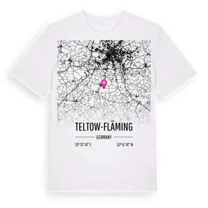 Teltow-Fläming karta t-shirt – ekologisk bomull t-shirt från Pinshirt