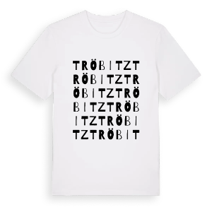 Tröbitz ordlek t-shirt – ekologisk bomull t-shirt från Pinshirt