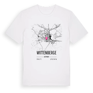 Wittenberge karta t-shirt – ekologisk bomull t-shirt från Pinshirt