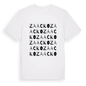 Zaacko ordlek t-shirt – ekologisk bomull t-shirt från Pinshirt