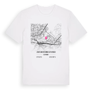 Zentrum Ost und Nuthepark karta t-shirt – ekologisk bomull t-shirt från Pinshirt