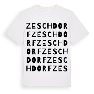 Zeschdorf ordlek t-shirt – ekologisk bomull t-shirt från Pinshirt