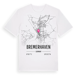 Bremerhaven karta t-shirt – ekologisk bomull t-shirt från Pinshirt