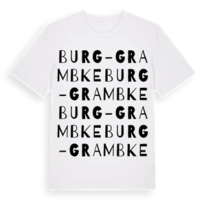 Burg-Grambke ordlek t-shirt – ekologisk bomull t-shirt från Pinshirt